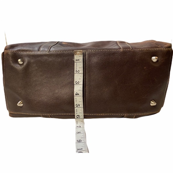 FOSSIL VINTAGE Large Brown Distressed Leather Tote - Picture 13 of 15